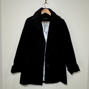 Calvin Klein Women's Classic Winter Pea Coat Black Size 10